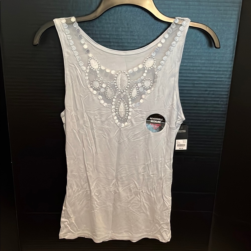 Light blue Embellished Sleeveless Camisole